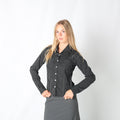 Black 90s Miss Petrolio Shirt Pinstripe (S)