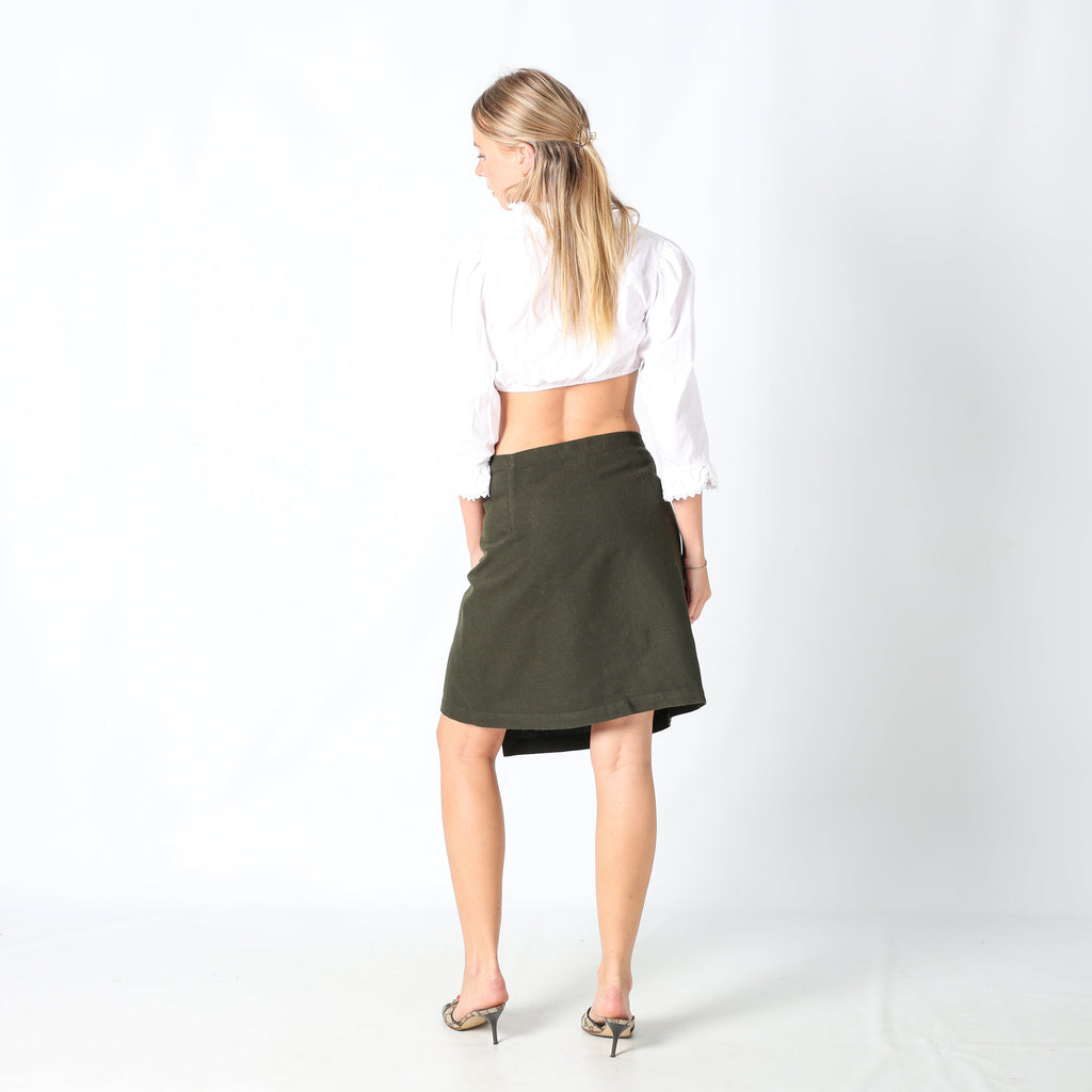 Dark Green Y2K Calvin Klein Formal Skirt (8)