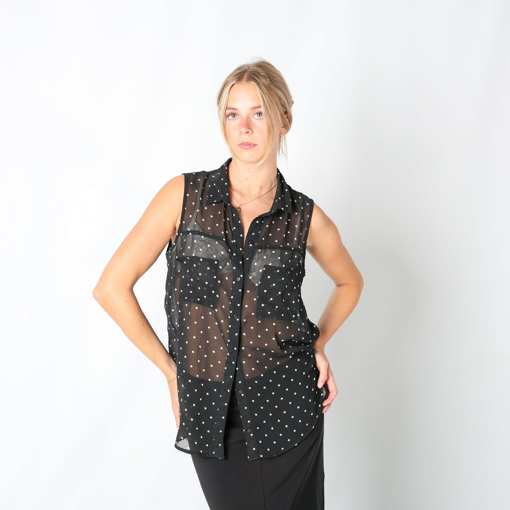 Black Y2K Pimkie Blouse Sheer (L)