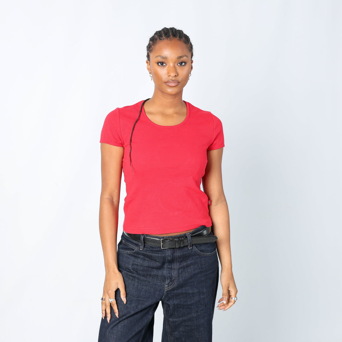 Red Y2K Esprit Woven Top (M)