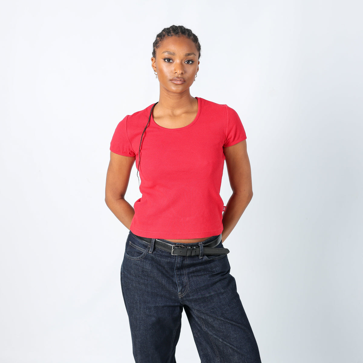Red Y2K Esprit Woven Top (M)