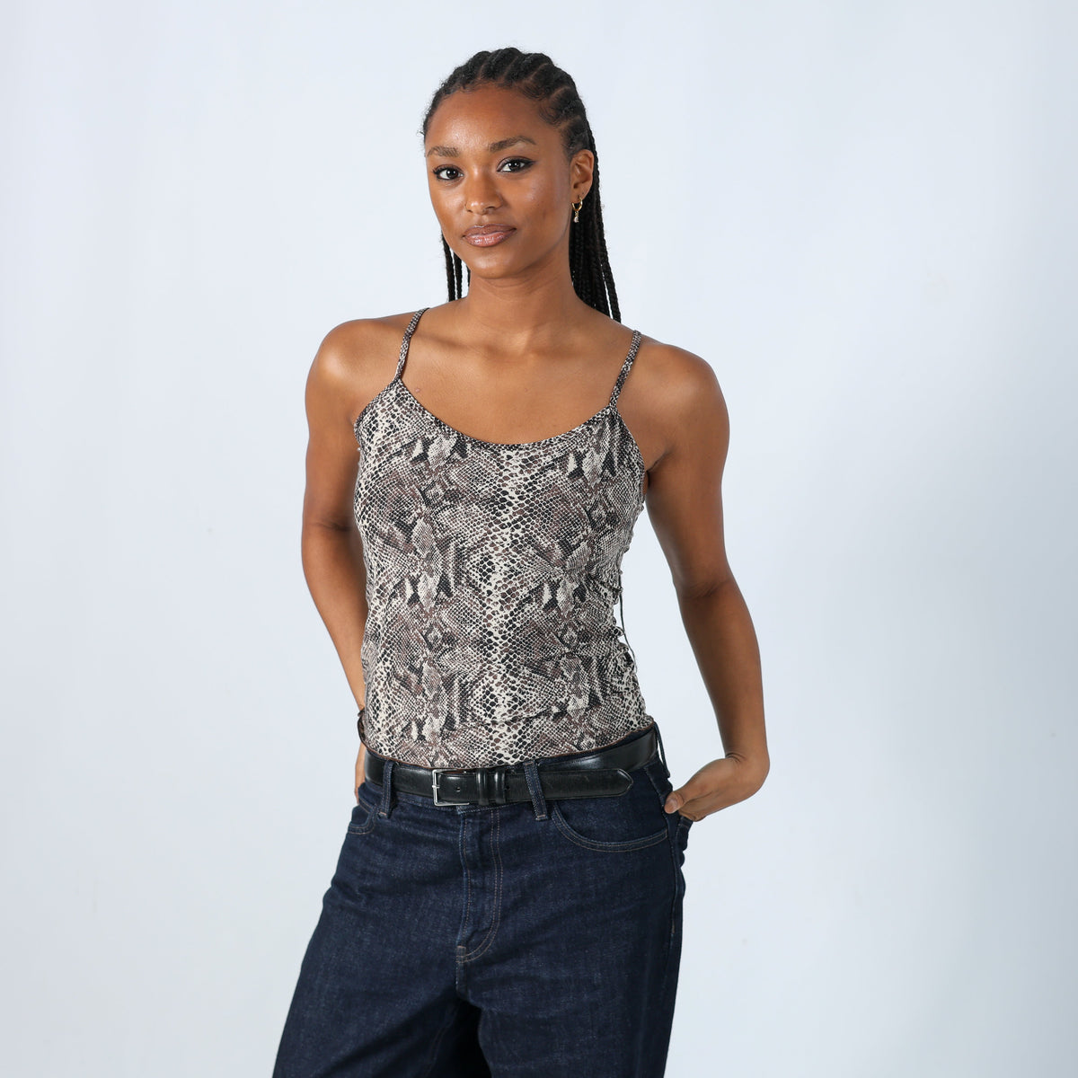 Brown 90s Cami Snakeprint (S)
