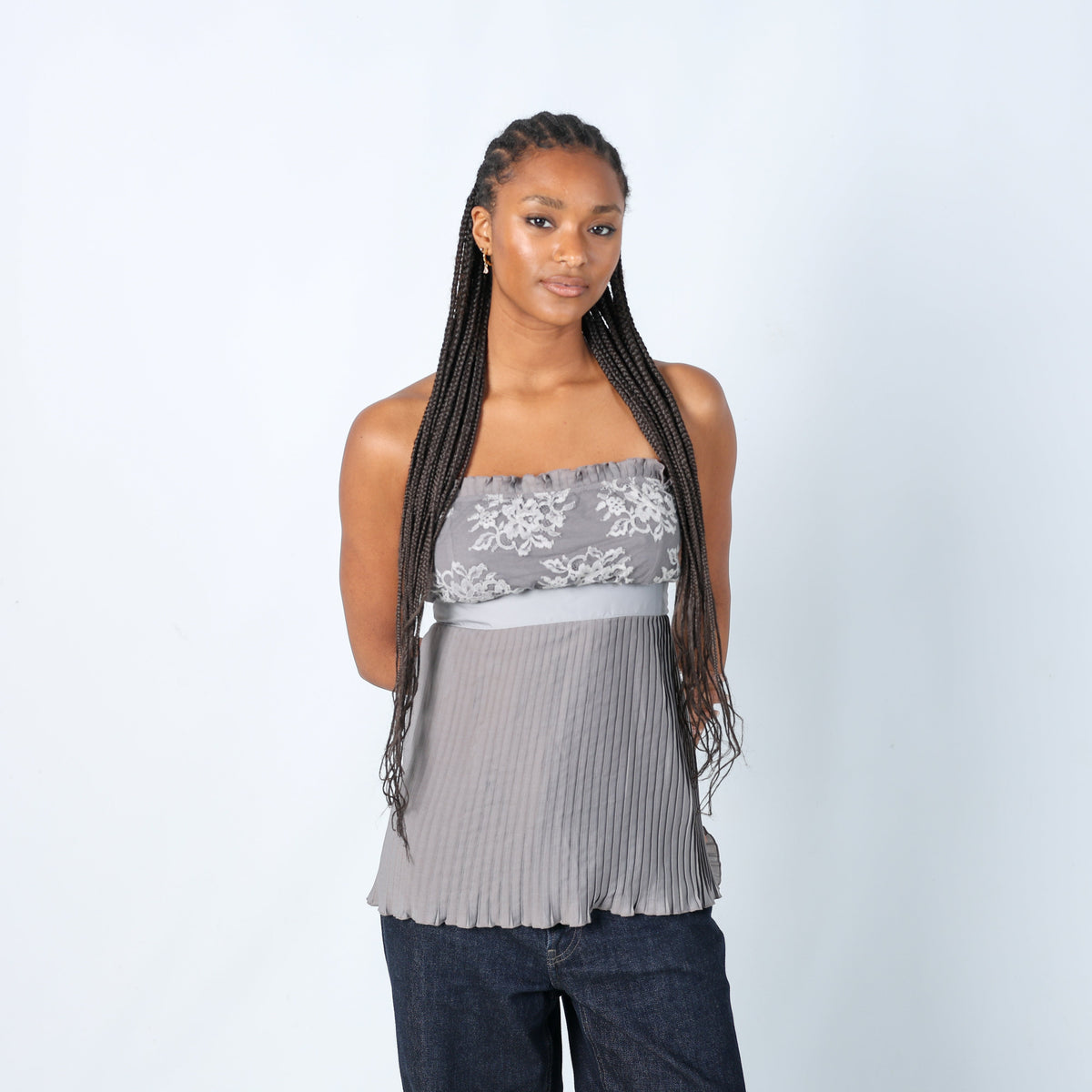 Light Grey 90s Intimissimi Cami Strapless (M)