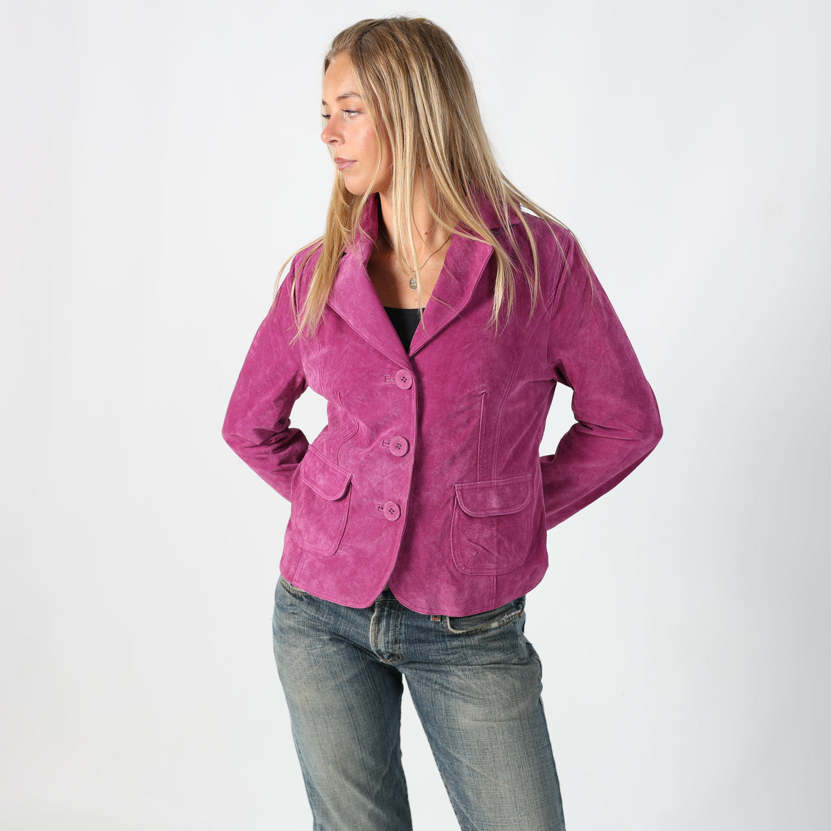 Purple Y2K Bruno Banani Suede Jacket (S)