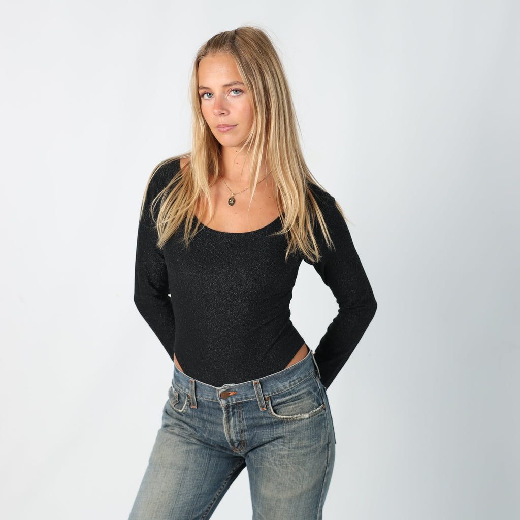 Black Y2K Missunion Bodysuit (S)