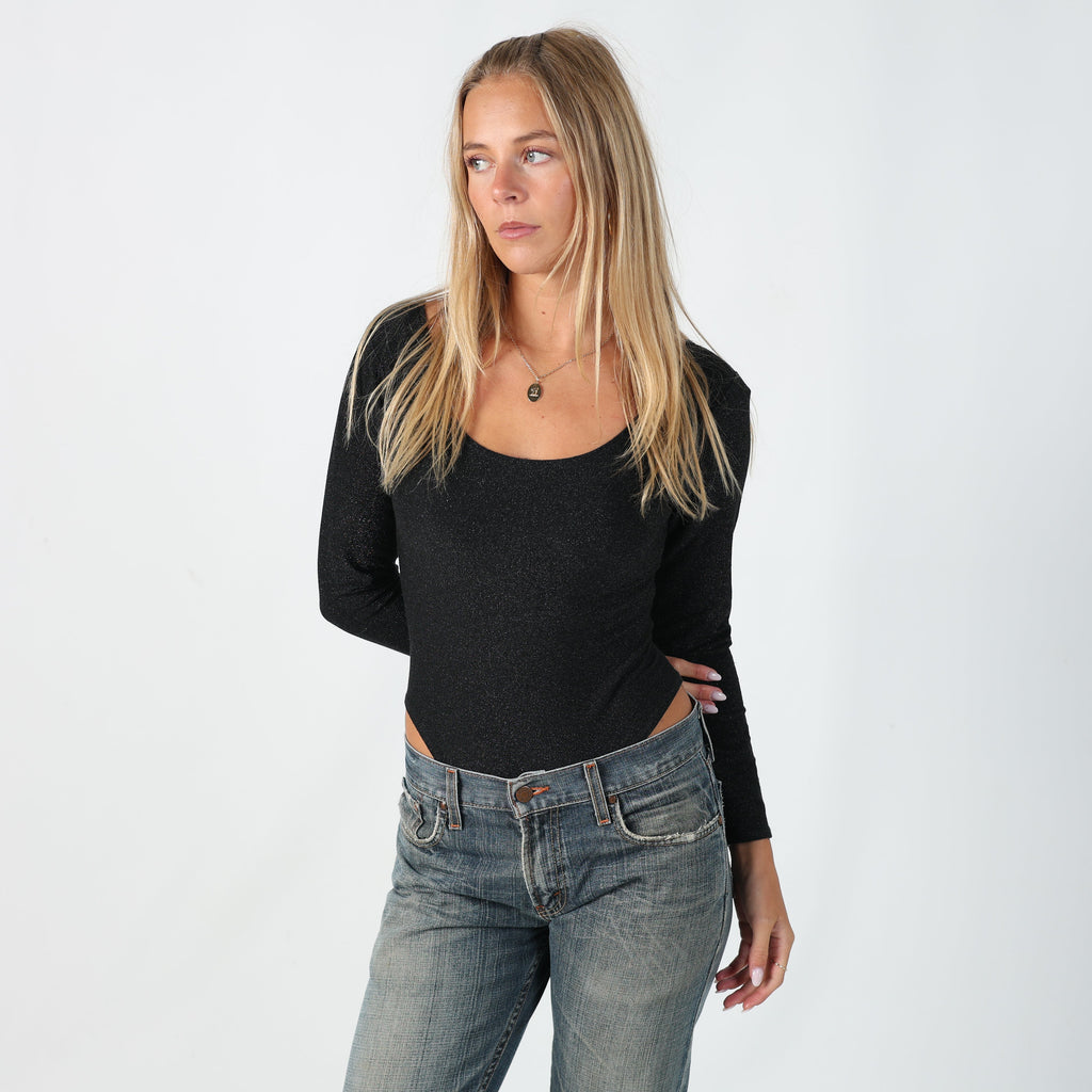 Black Y2K Missunion Bodysuit (S)
