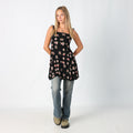 Black Y2K Printed Woven Midi Dress Floral (S)