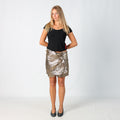 Gold Y2K Woven Mini Skirt Skort (M)