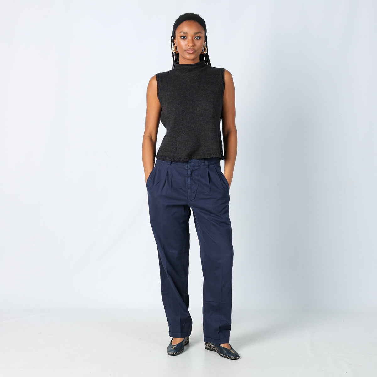 Navy Blue 90s C.P Company Woven Trousers (S)
