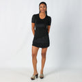 Black Y2K Woven Midi Dress (S)