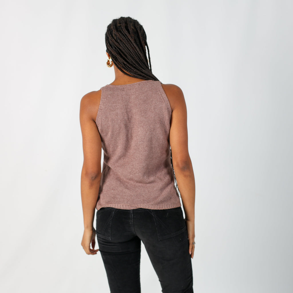 Brown Y2K NuoPai Knitted Top (M)
