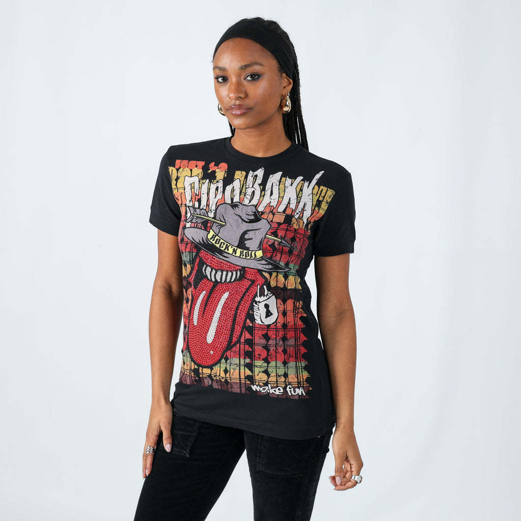 Black Y2K Cipo&Baxx T-shirt (M)
