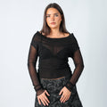 Black Y2K Paola M Long Sleeve Top Sheer (8)