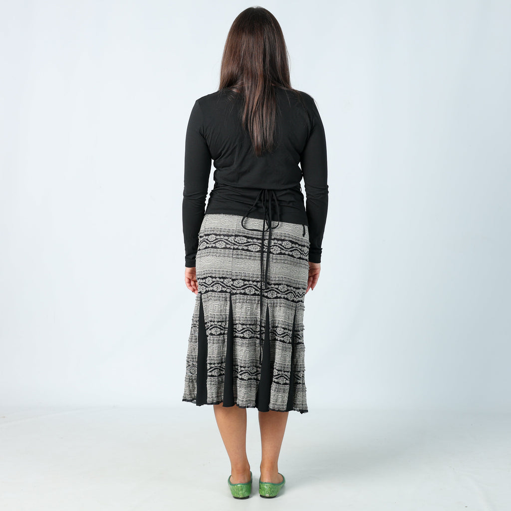 Grey Y2K Woman's Image Woven Maxi Skirt (M)