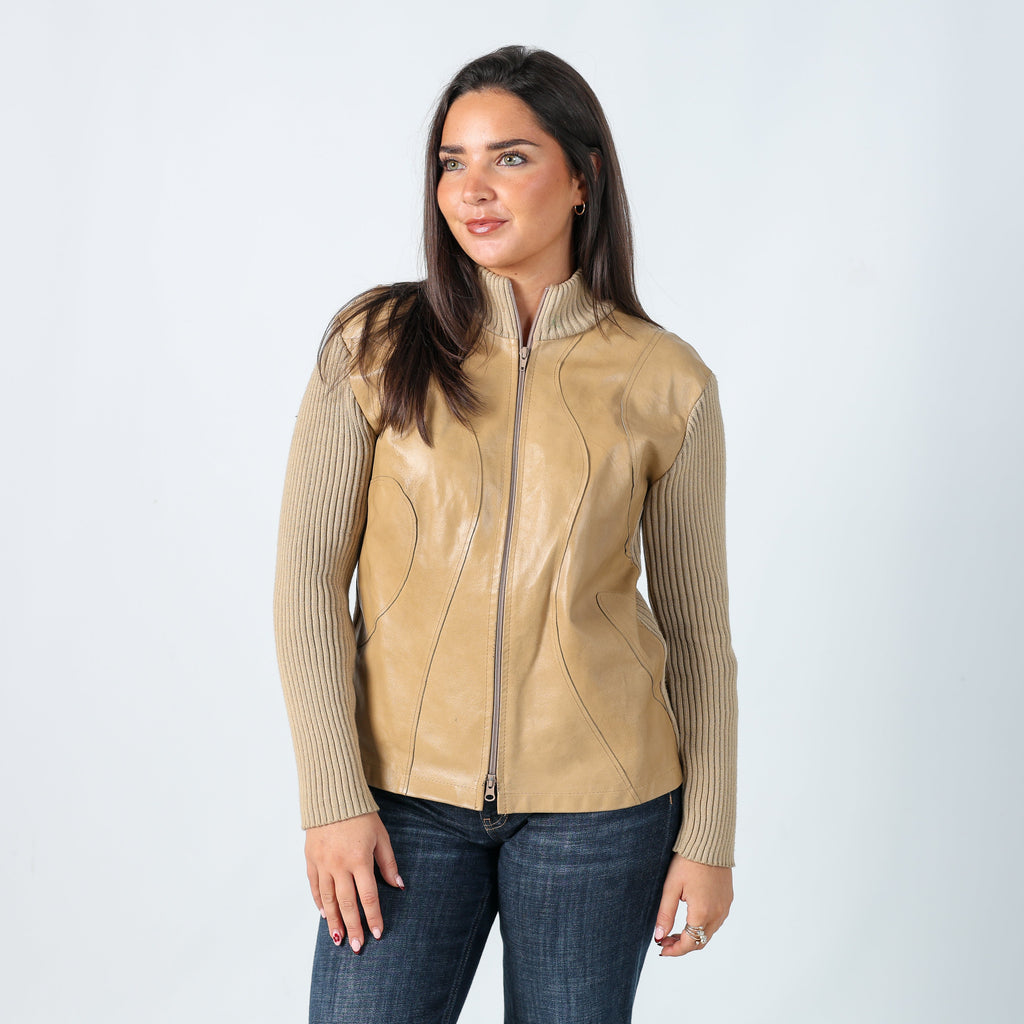 Tan 90s Leather Jacket (M)