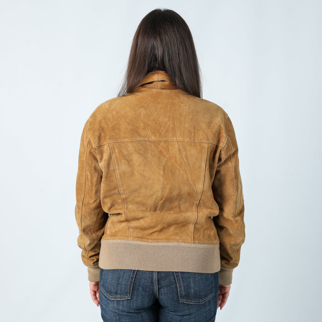 Tan Y2K Santantonio S. Giuliano Suede Jacket (L)