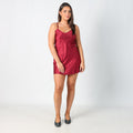 Burgundy Red Y2K Woven Mini Dress (S)