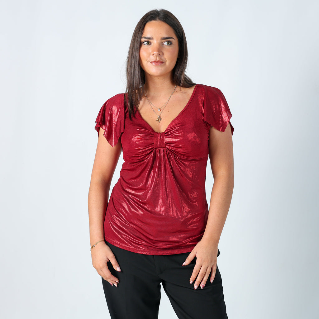 Red Y2K Orsay Blouse (M)