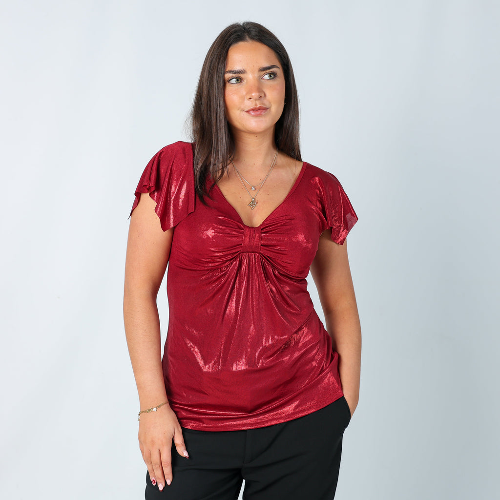 Red Y2K Orsay Blouse (M)