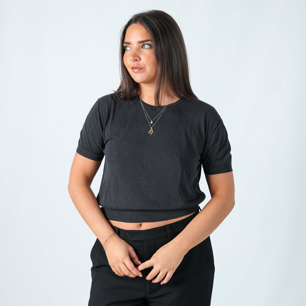 Charcoal Grey Y2K Dolce & Gabbana Woven Top (20)