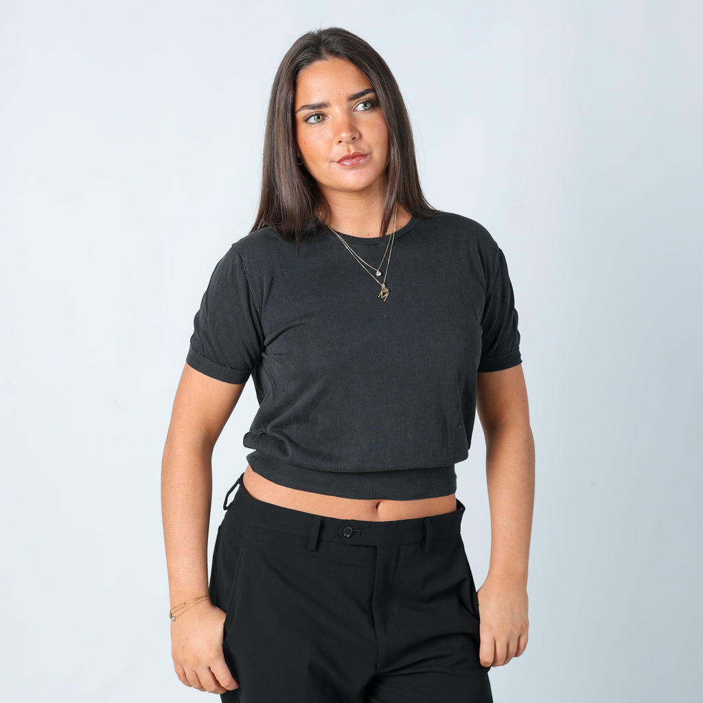Charcoal Grey Y2K Dolce & Gabbana Woven Top (20)