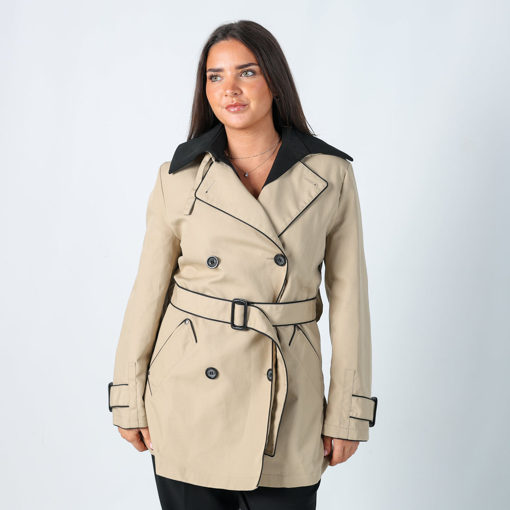 Beige Y2K Armani Jeans Trench Coat (12)
