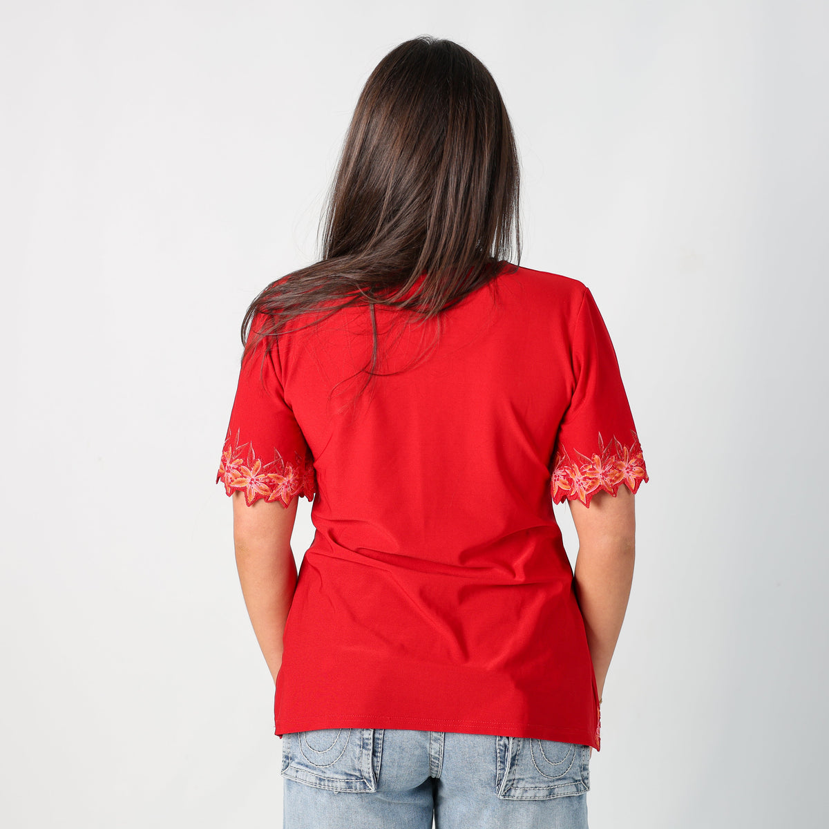 Red Y2K T-shirt Beaded (M)