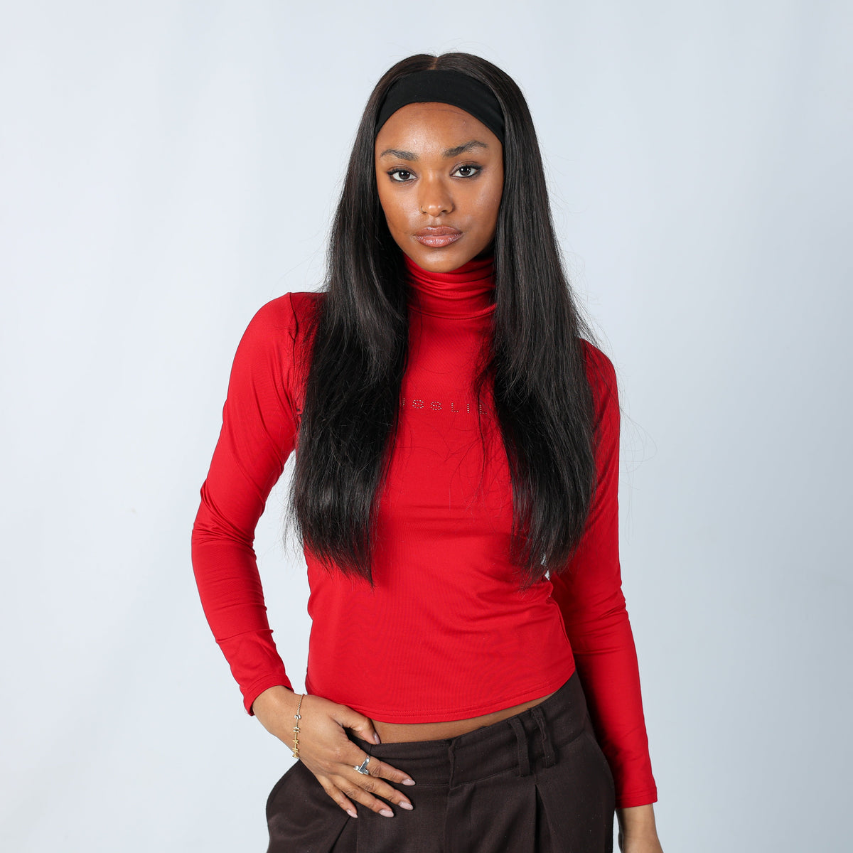 Red Y2K Long Sleeve Top (M)