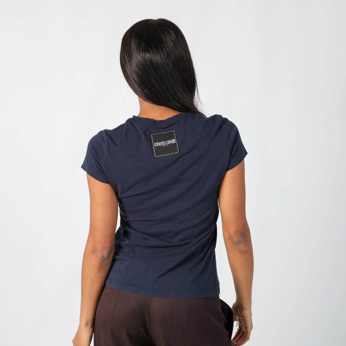 Navy Blue Y2K Roberto Cavalli T-shirt (S)