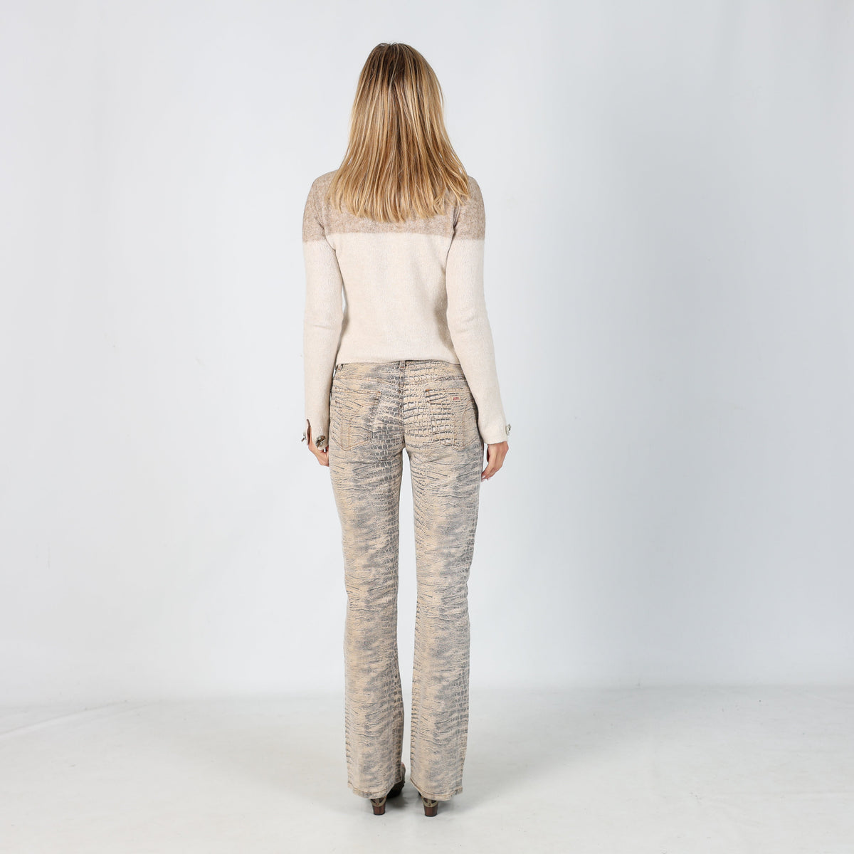 Brown Y2K Miss Sixty Woven Trousers Animal Print (S)