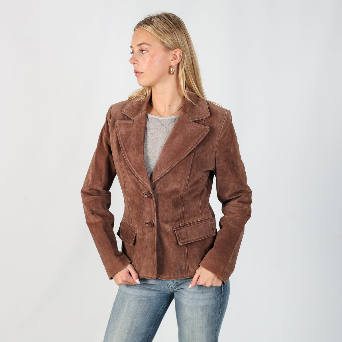 Brown Y2K Different Suede Jacket (S)