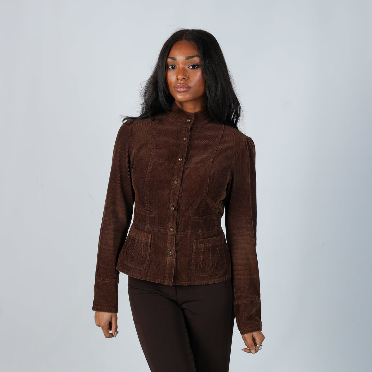 Brown Y2K Promod Cord Jacket (S)