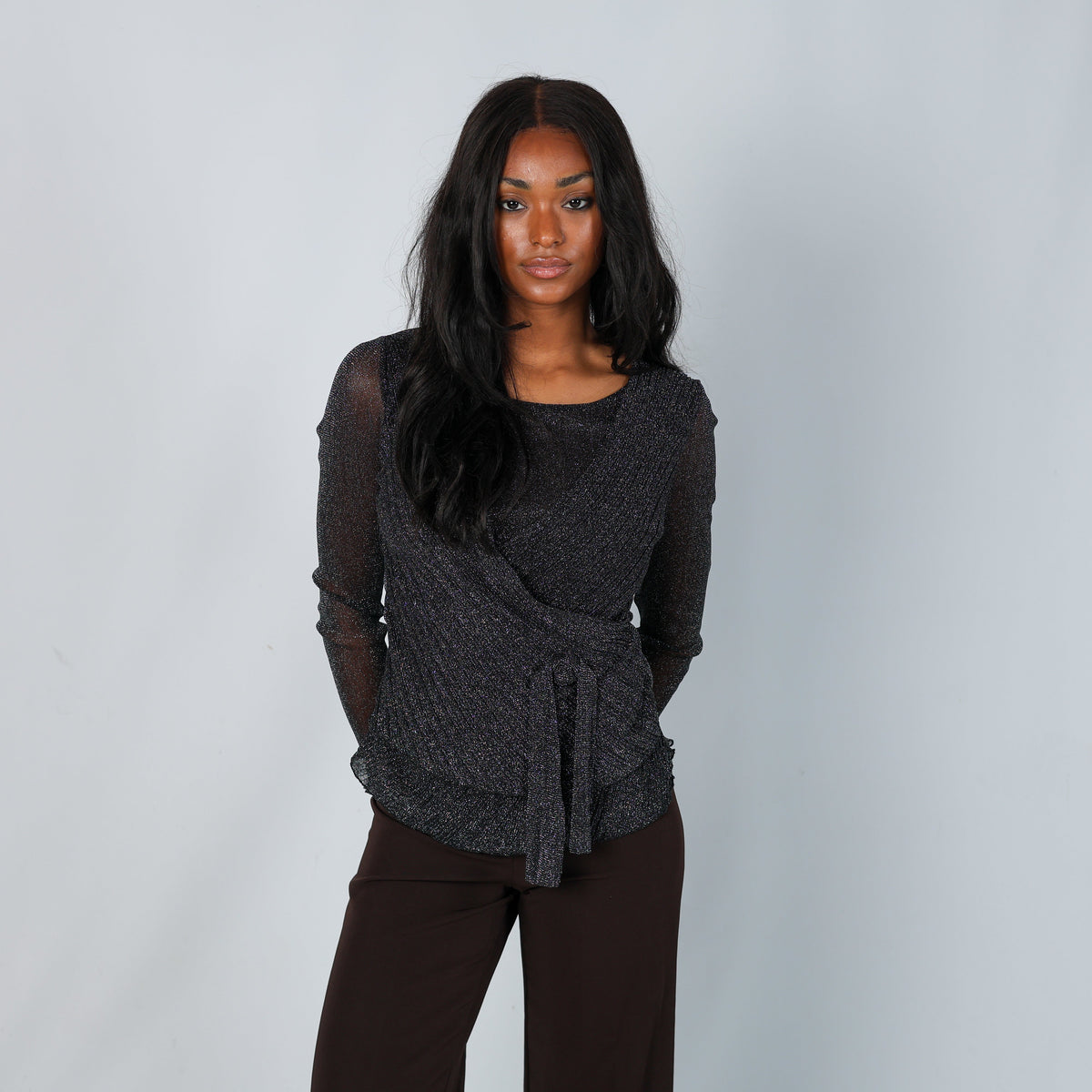 Black Y2K Hong Ma Blouse (M)