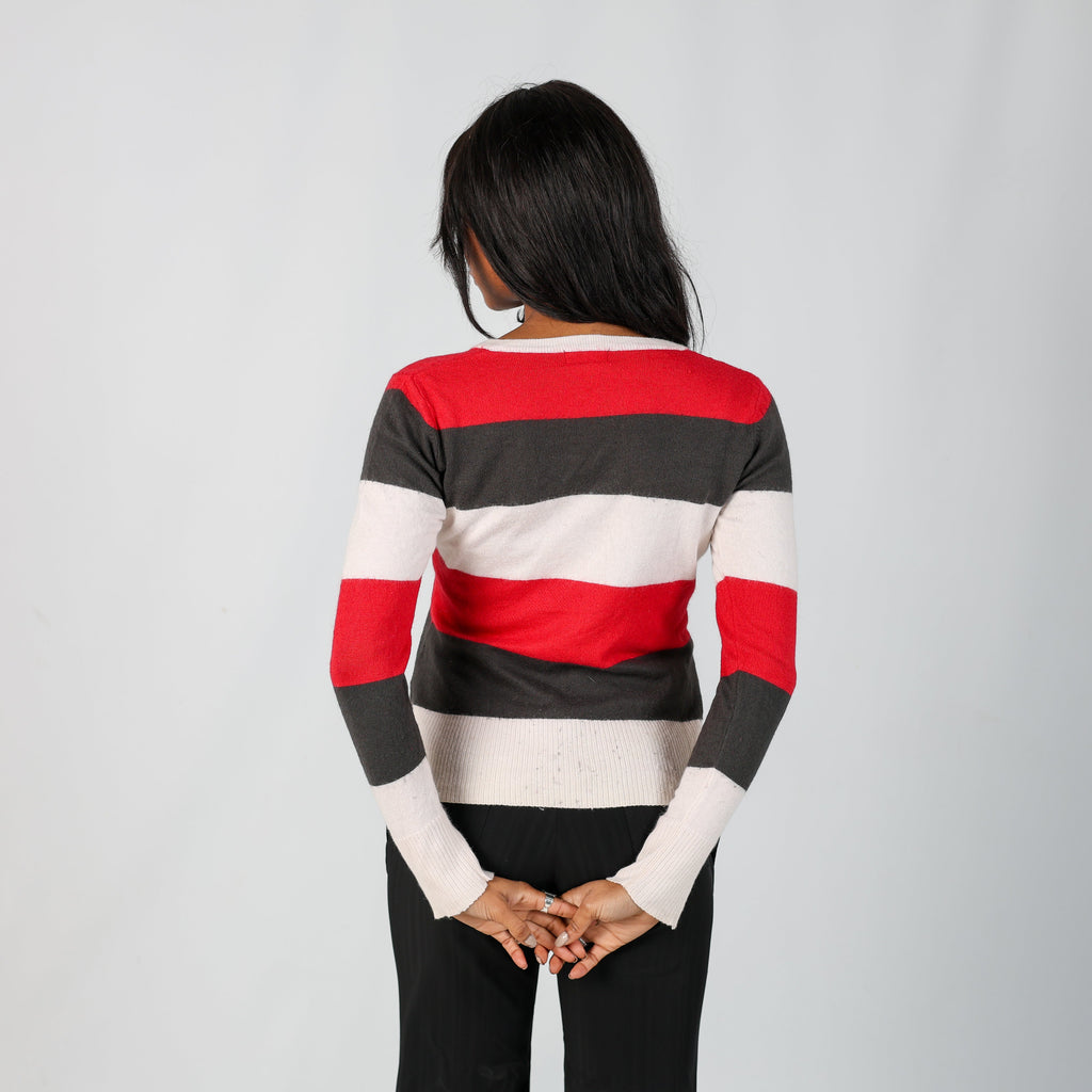 Ivory Y2K Sergio Tacchini Knitted Jumper (S)
