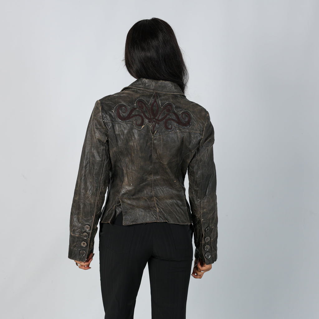 Tan 90s Gaudi Leather Jacket (S)