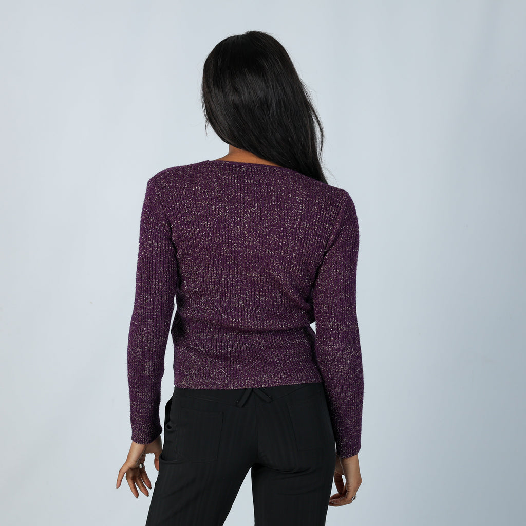 Purple Y2K Knitted Top (S)
