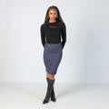 Navy Blue Y2K United Colors of Benetton Woven Midi Skirt (S)