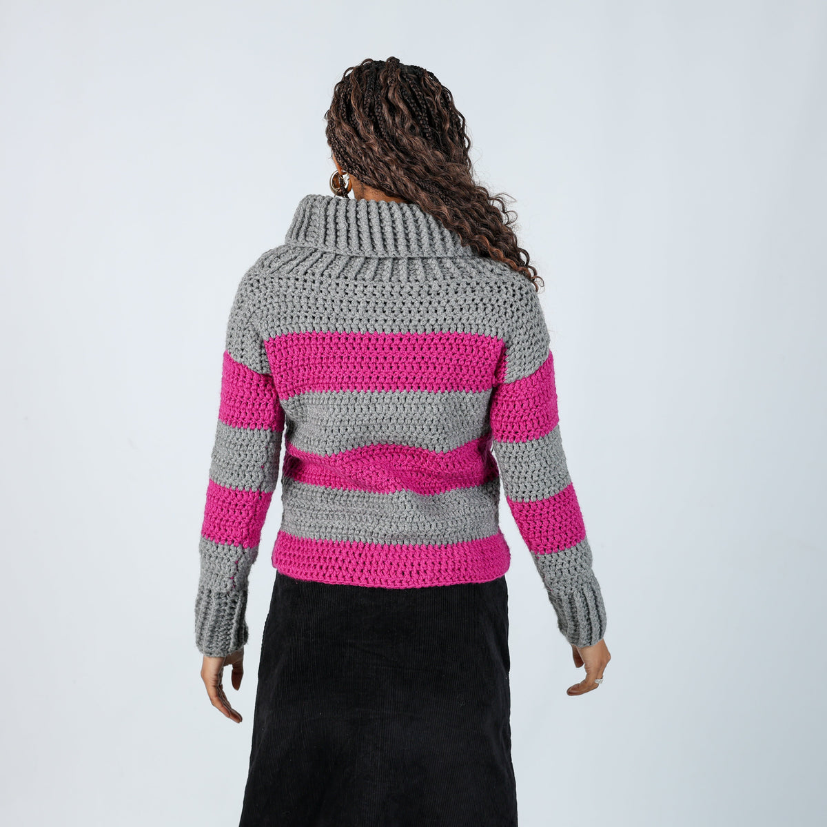 Grey Y2K Knitted Jumper (M)
