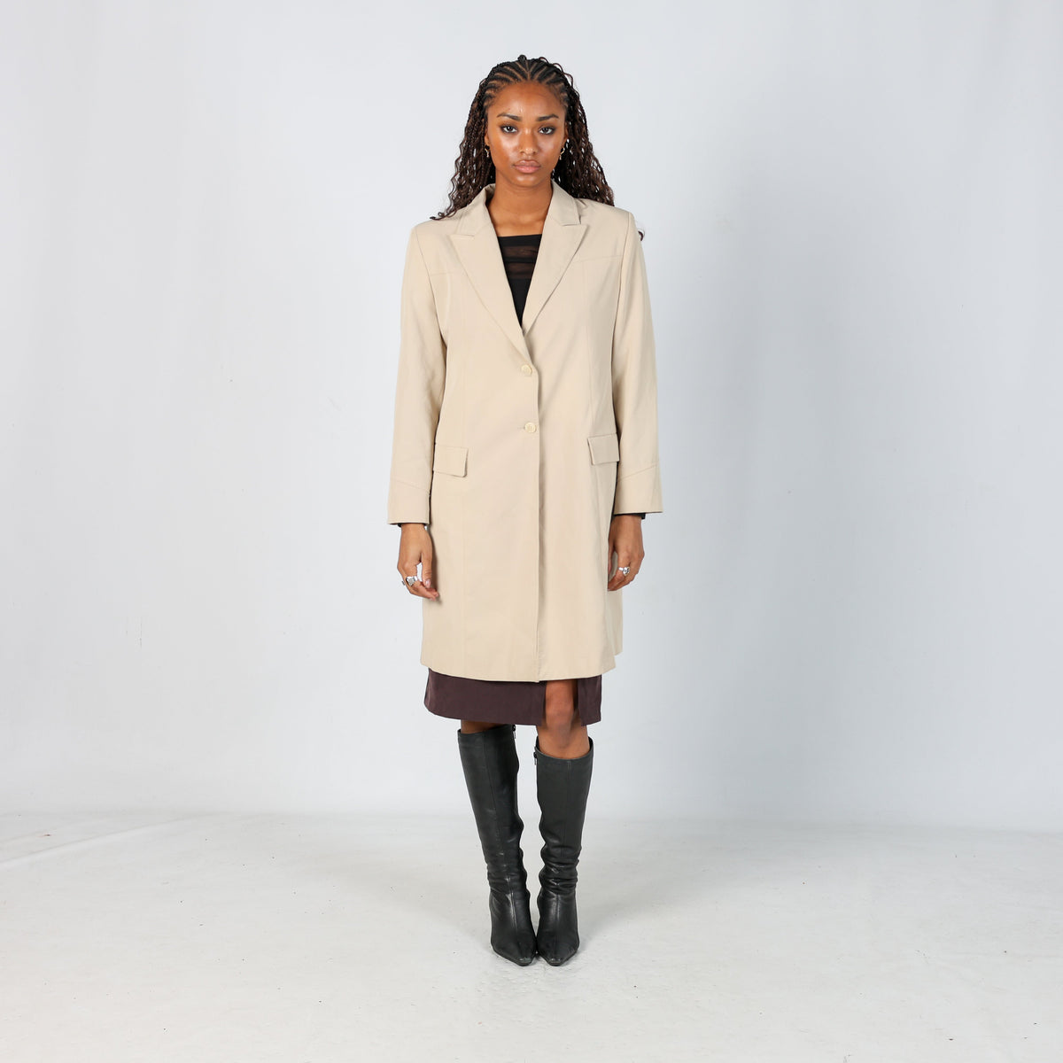 Beige Y2K Coconuda Trench Coat (S)