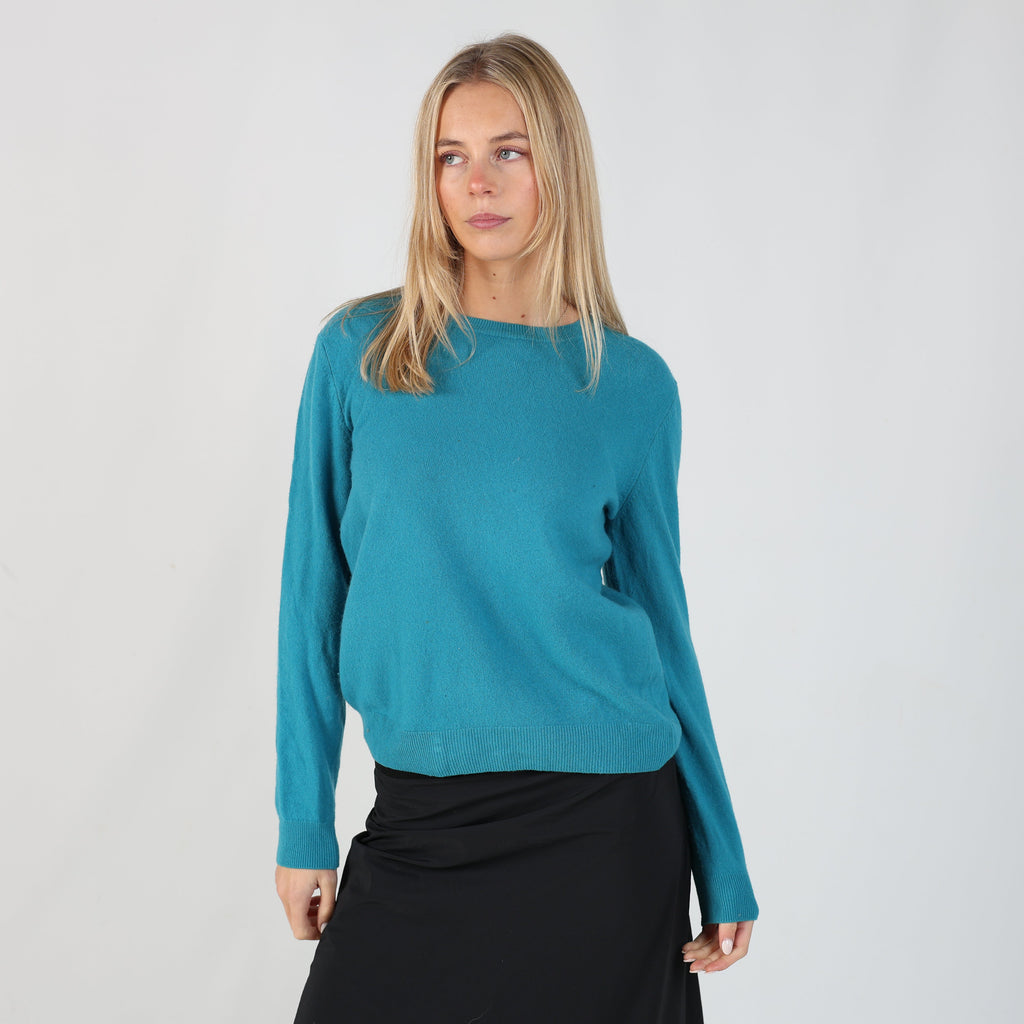 Blue Y2K United Colors of Benetton Knitted Jumper (S)