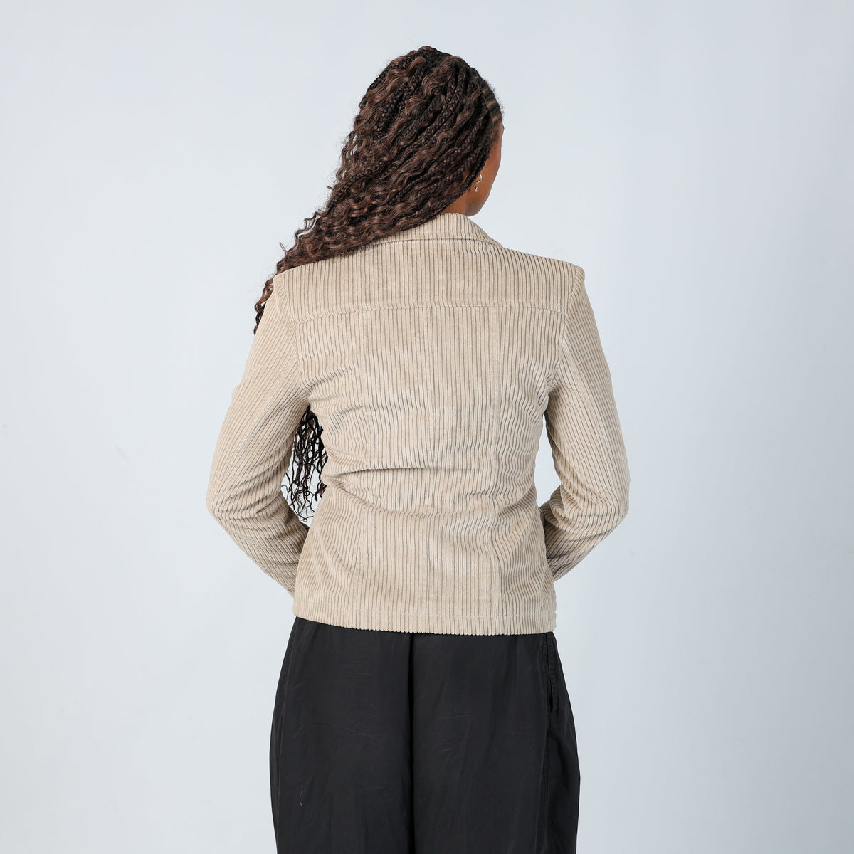 Beige Y2K Cord Jacket (S)