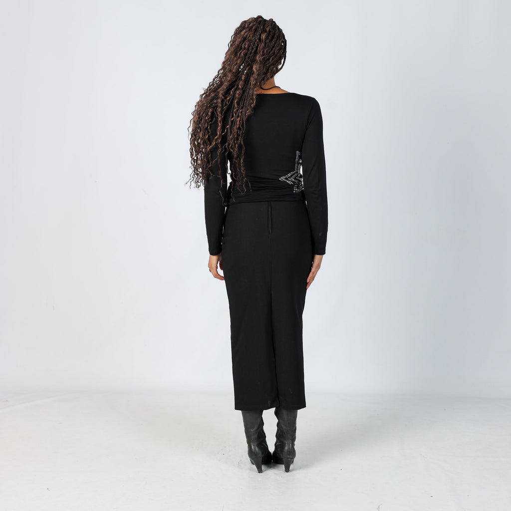 Black Y2K Pimkie Woven Midi Skirt (XS)