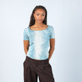 Light Blue Y2K Marella Woven Top (S)