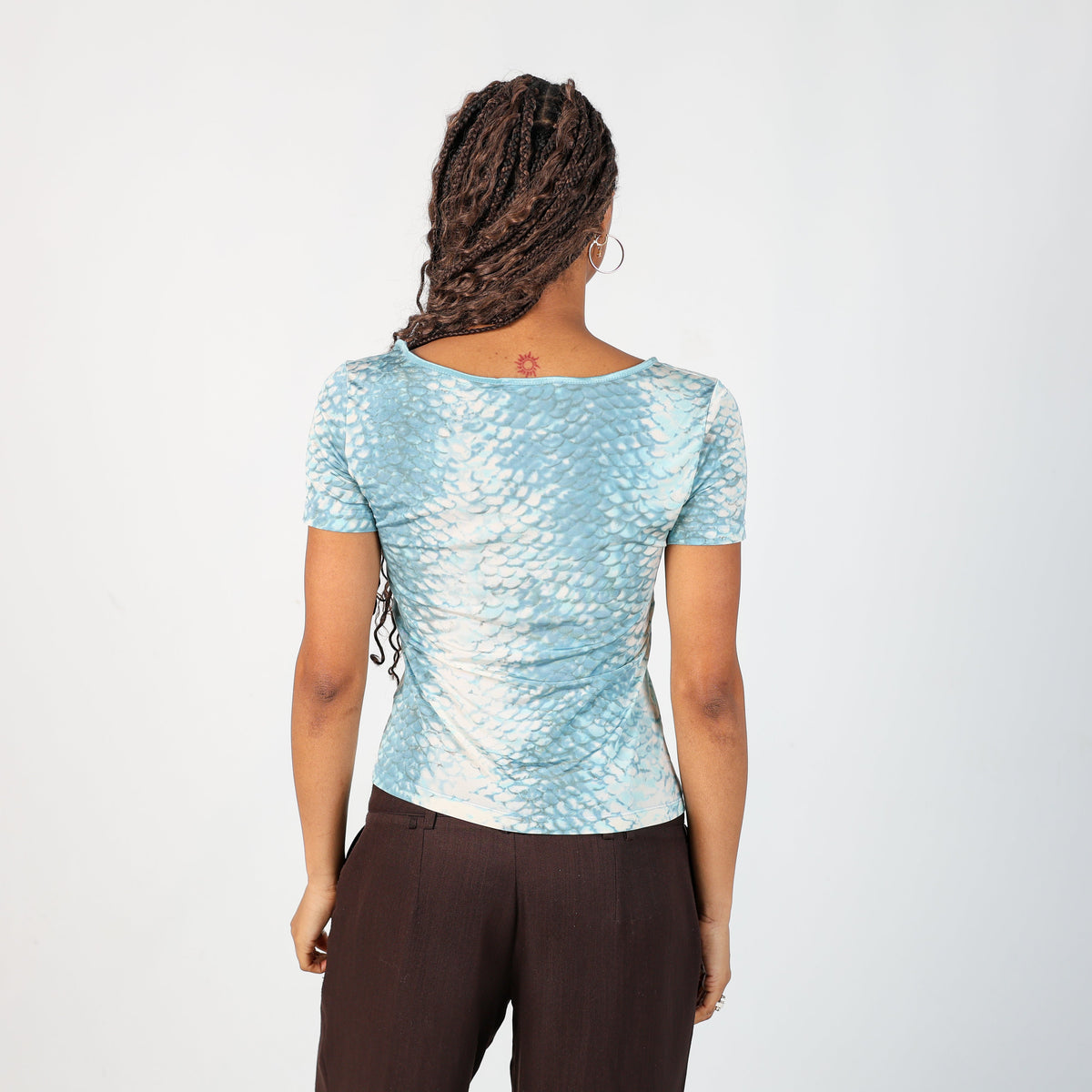 Light Blue Y2K Marella Woven Top (S)