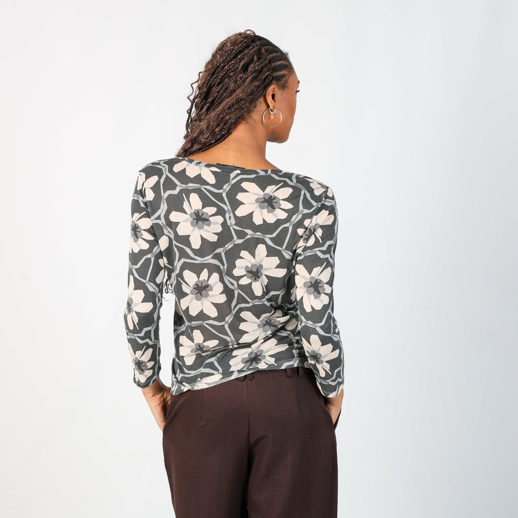 Charcoal Grey Y2K Max Mara Long Sleeve Top (S)