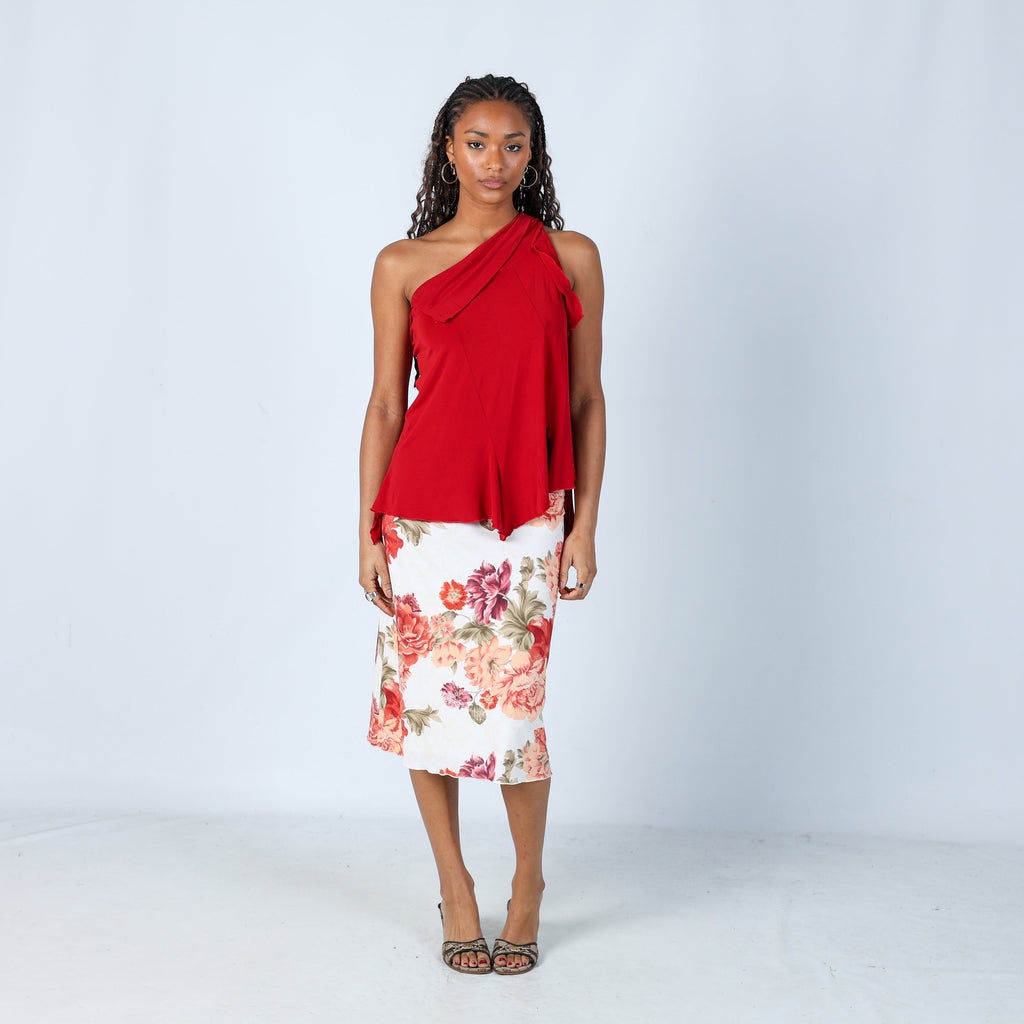 Cream Y2K Taifun Woven Midi Skirt (S)