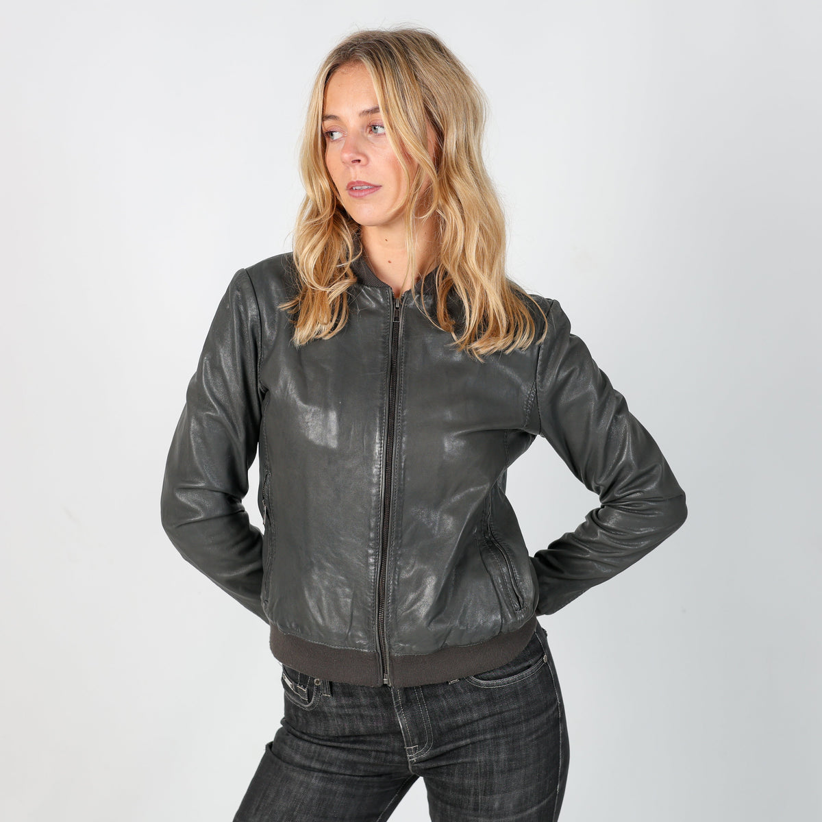 Brown Y2K Vera Pelle Leather Jacket (S)
