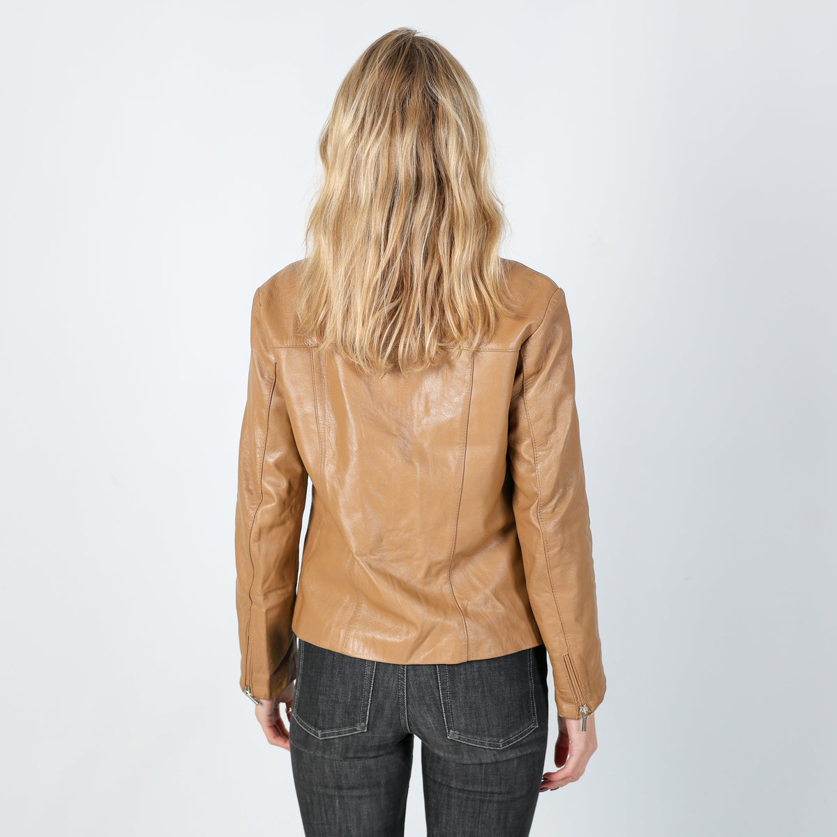Tan 90s Overpell Leather Jacket (S)