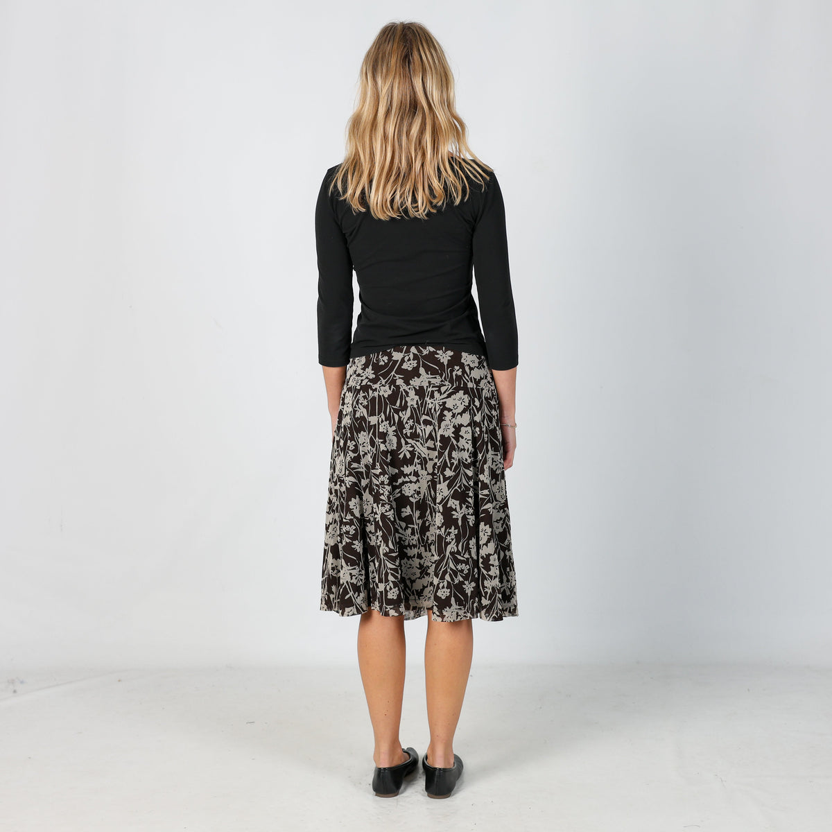 Brown Y2K Mexx Woven Midi Skirt (S)