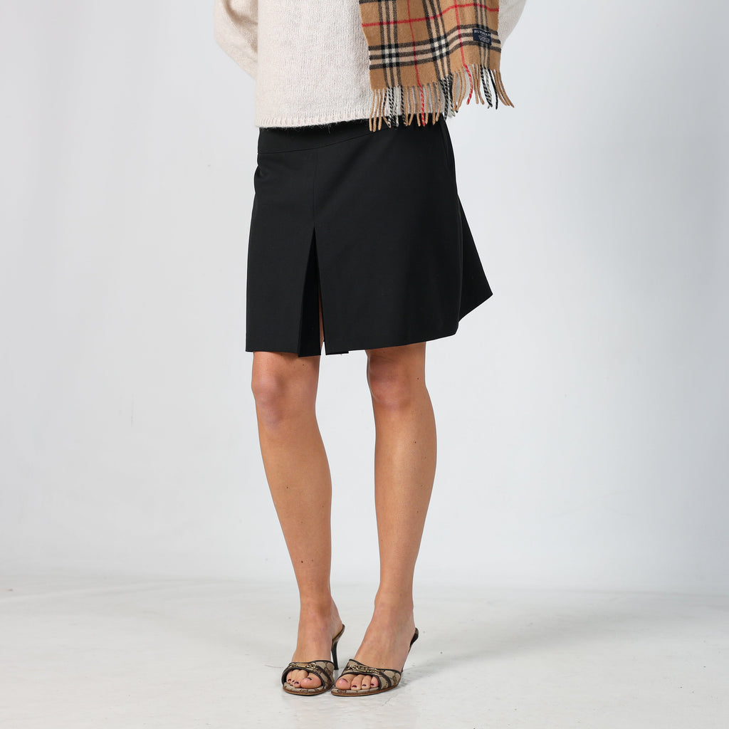 Black 90s Woven Midi Skirt (M)